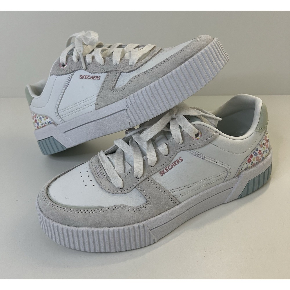 Skechers Jade Dainty Florals Court Classics Low Top Womens Sz 6.5 Sneaker Shoes